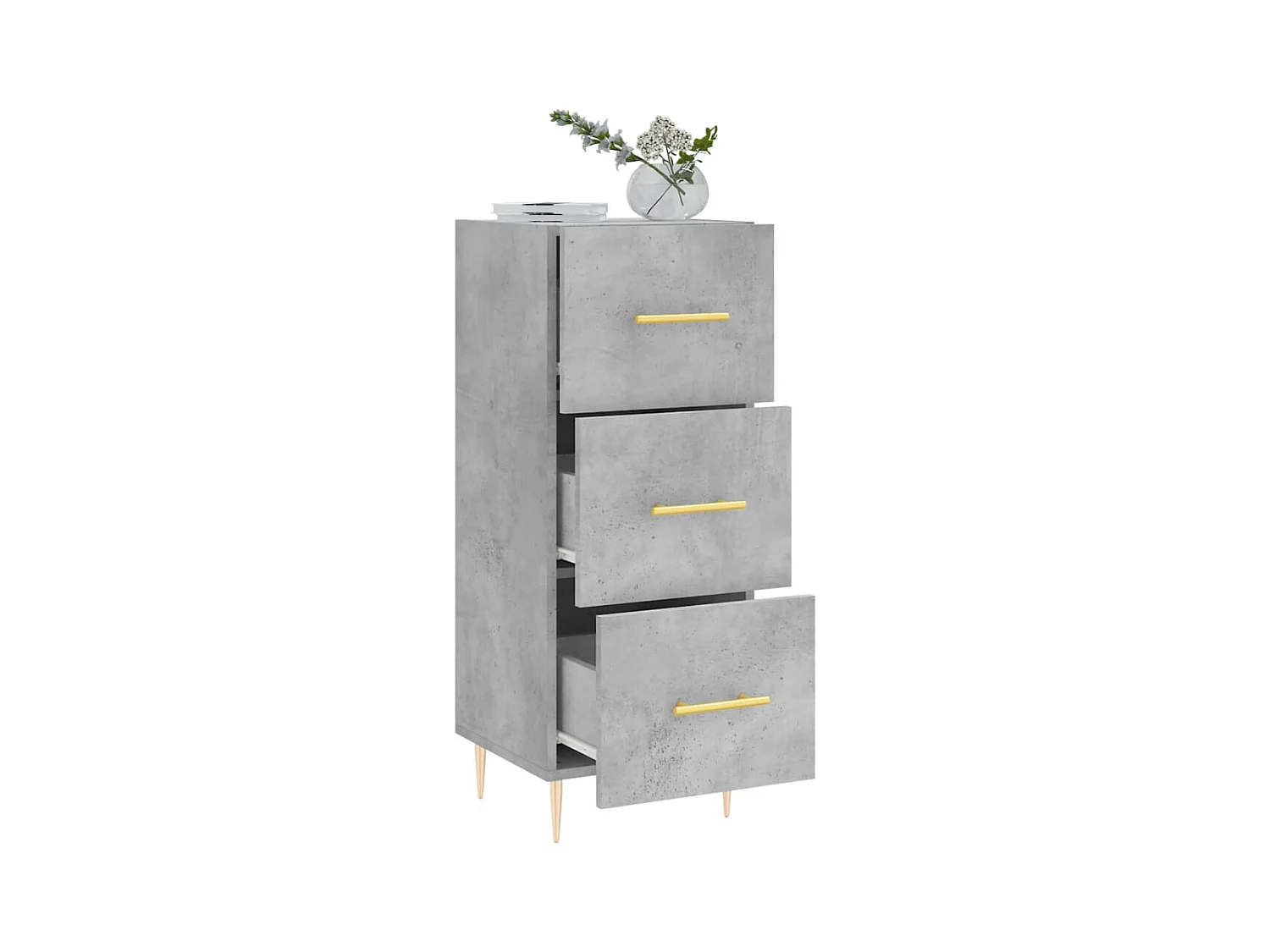 Credenza | Buffet | Armadio Grigio Cemento 34,5x34x90 cm in Legno Multistrato