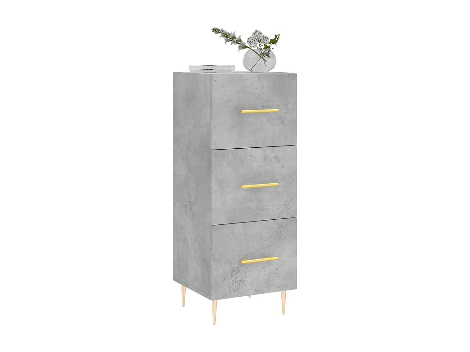 Buffet | Bahut | Meuble de rangement Gris béton 34,5x34x90 cm Bois d'ingénierie