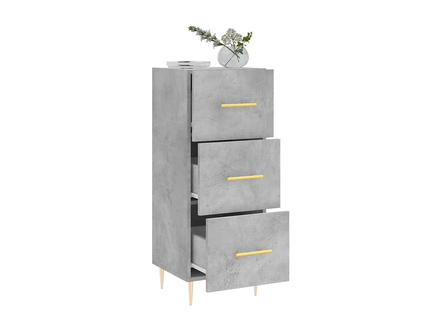 Buffet | Bahut | Meuble de rangement Gris béton 34,5x34x90 cm Bois d'ingénierie