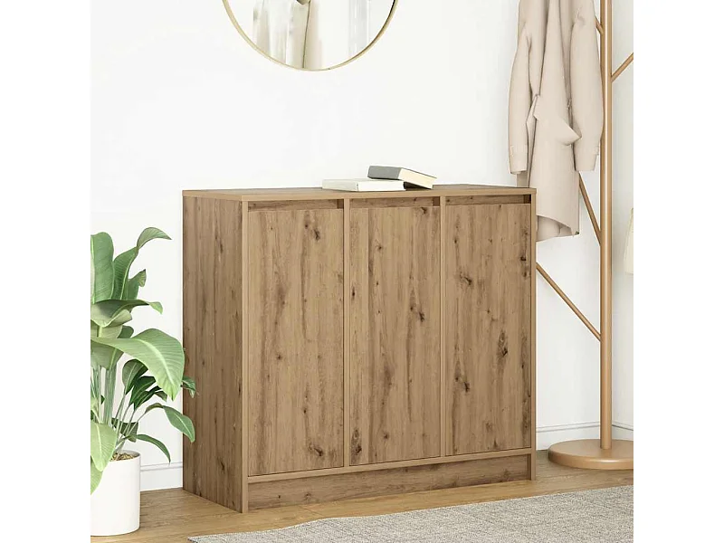 Buffet | Bahut | Meuble de rangement chêne artisanal 85x34x76 cm bois d'ingénierie