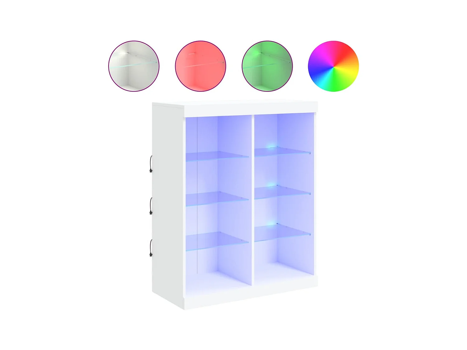 Credenza | Buffet | Armadio con Luci LED Bianca 81x37x100 cm