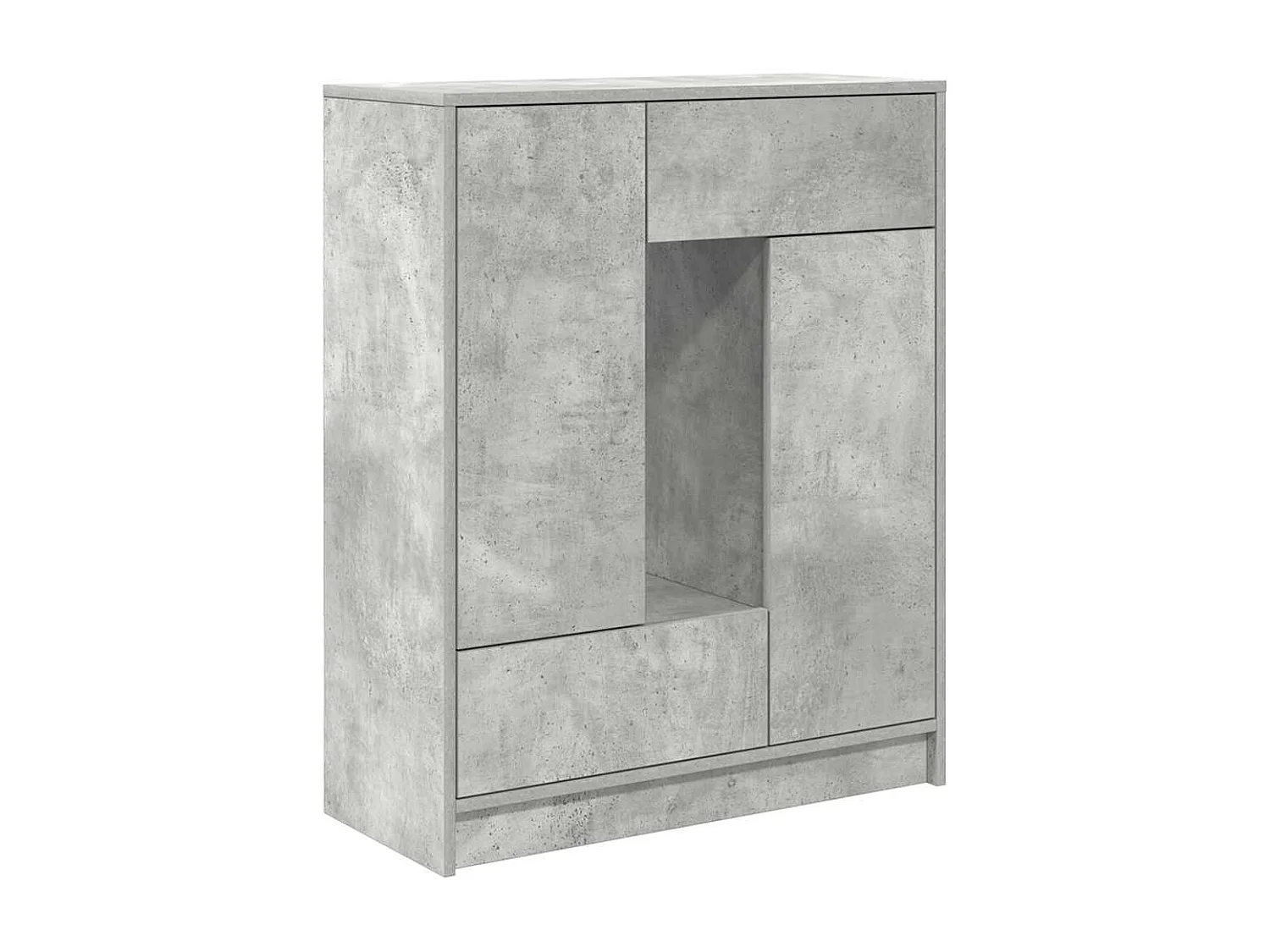 Buffet | Commode à tiroir | Meuble de rangement avec tiroirs et portes gris béton 73x31x90 cm