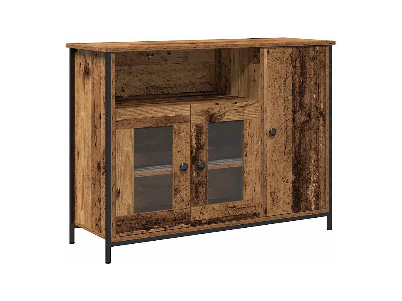Buffet | Bahut | Meuble de rangement en bois vieux 100x35x75 cm en bois d'ingénierie