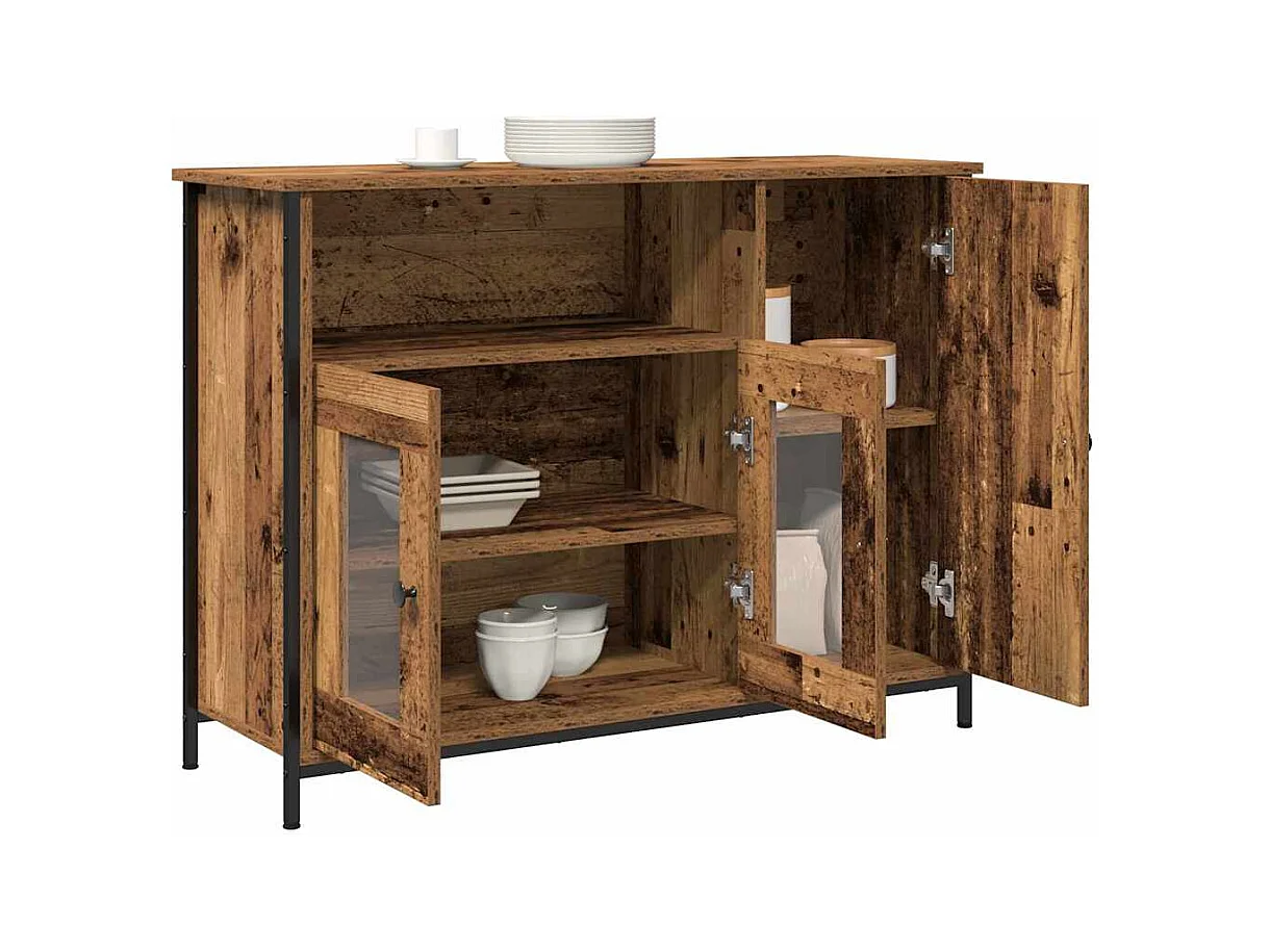 Buffet | Bahut | Meuble de rangement en bois vieux 100x35x75 cm en bois d'ingénierie