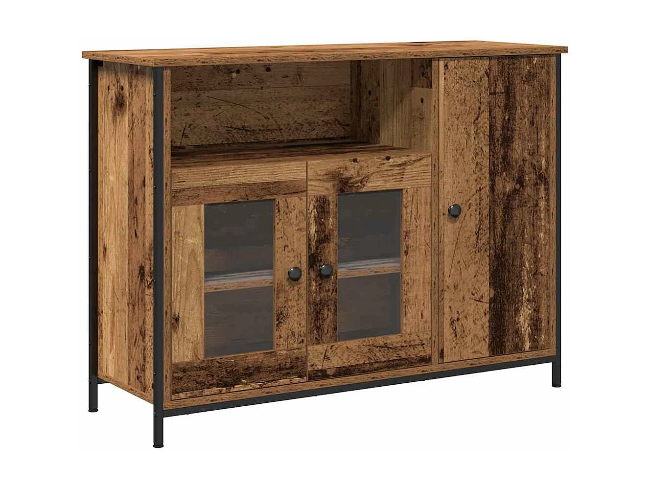 Buffet | Bahut | Meuble de rangement en bois vieux 100x35x75 cm en bois d'ingénierie