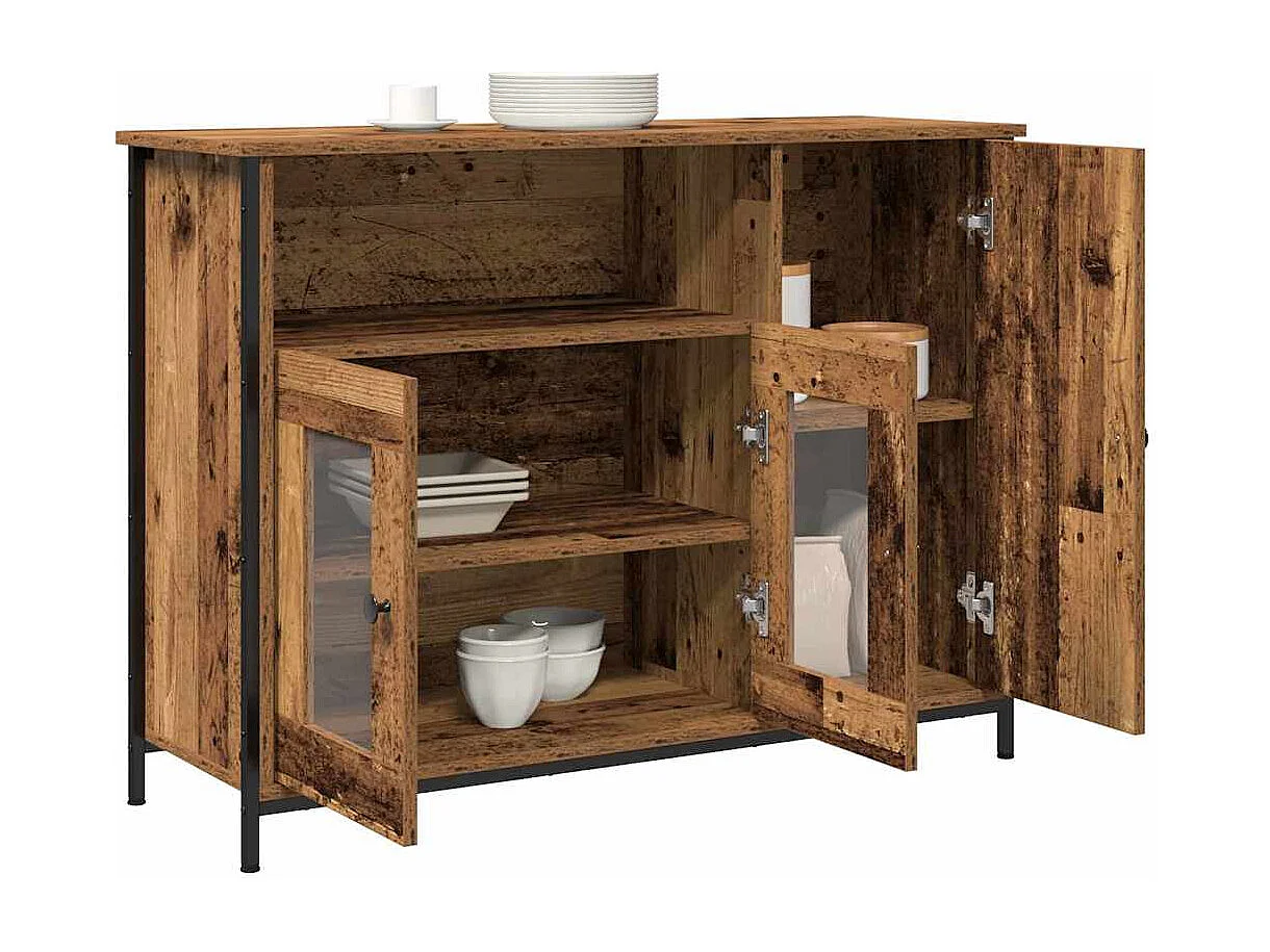 Buffet | Bahut | Meuble de rangement en bois vieux 100x35x75 cm en bois d'ingénierie