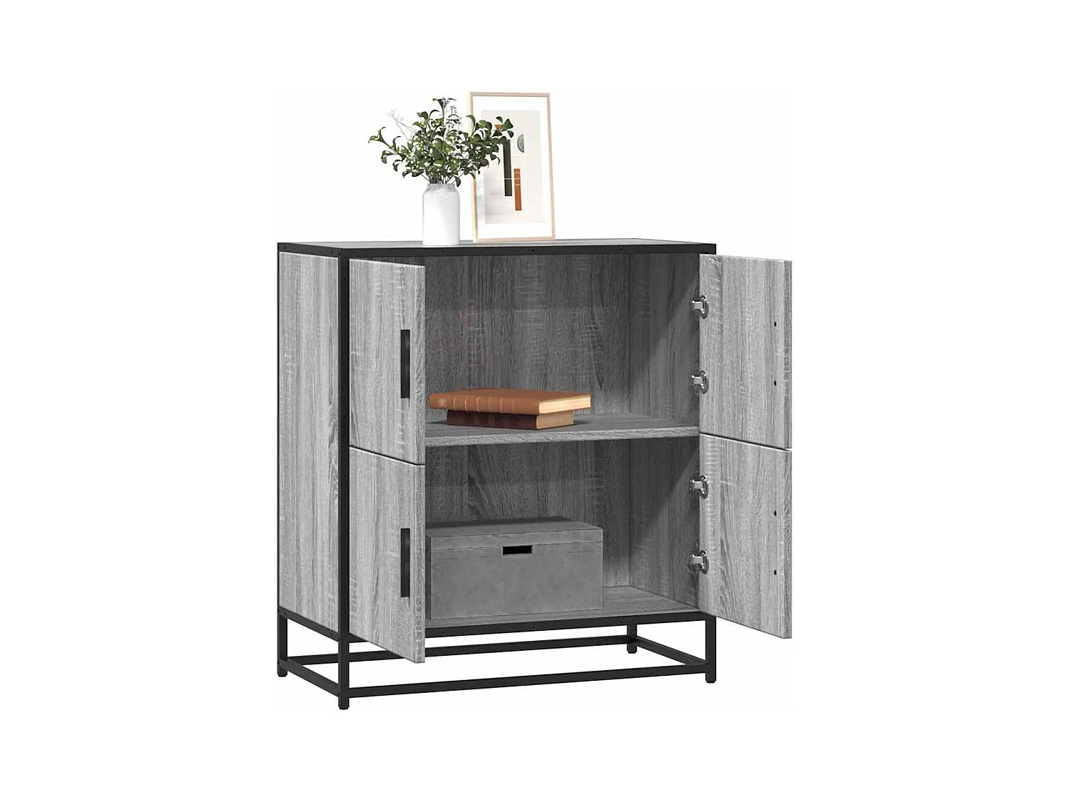 Credenza | Buffet | Armadio Grigio Sonoma 68x35x76 cm in Legno Multistrato