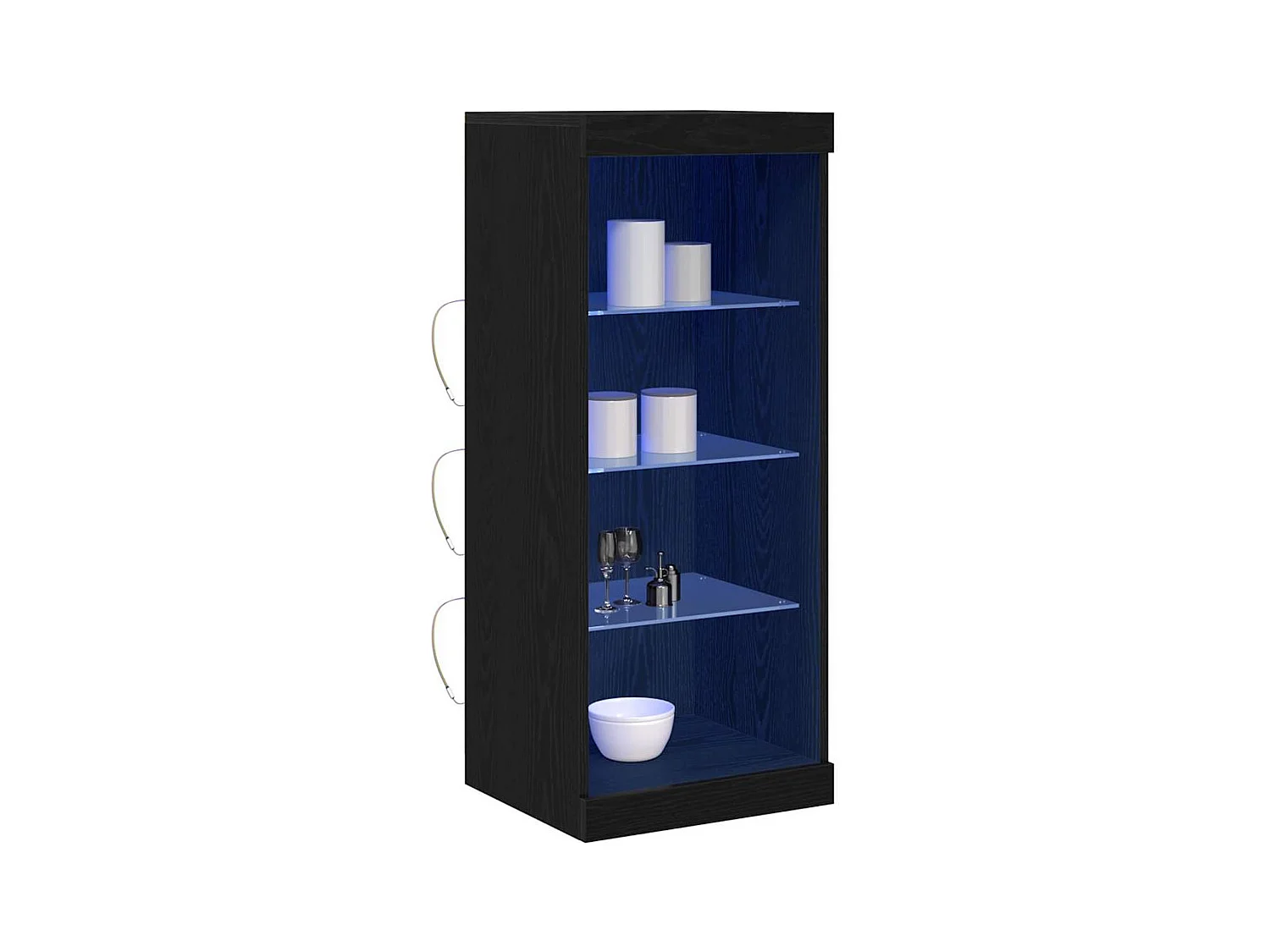 Sideboard | Credenza | Armadio con luci LED in rovere nero 41x37x100 cm