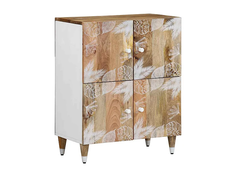 Credenza | Buffet | Armadio 60x33,5x75 cm in Legno Massello di Mango