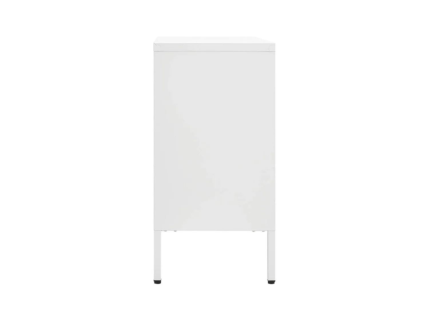 Buffet | Commode à tiroir | Meuble de rangement Blanc 105x35x70 cm Acier et verre trempé