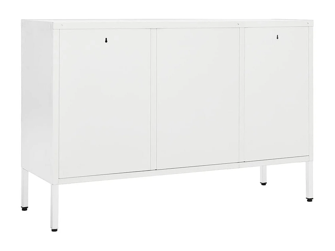 Buffet | Commode à tiroir | Meuble de rangement Blanc 105x35x70 cm Acier et verre trempé