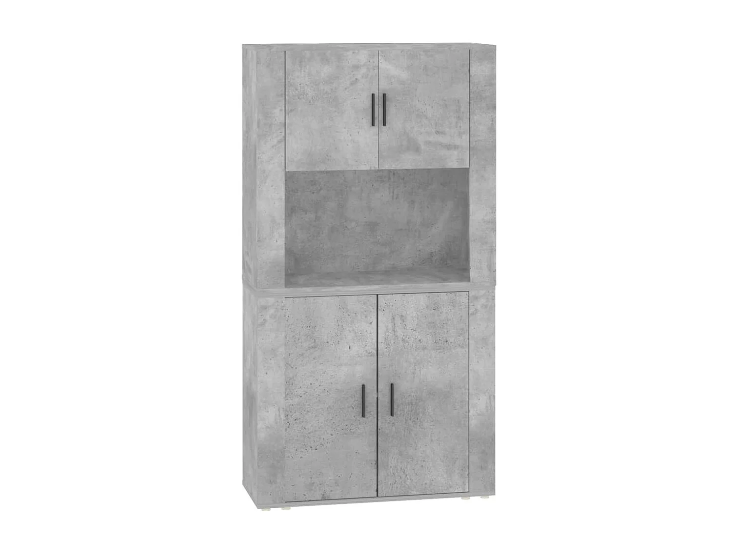 Buffet | Bahut | Meuble de rangement haut Gris béton Bois d'ingénierie