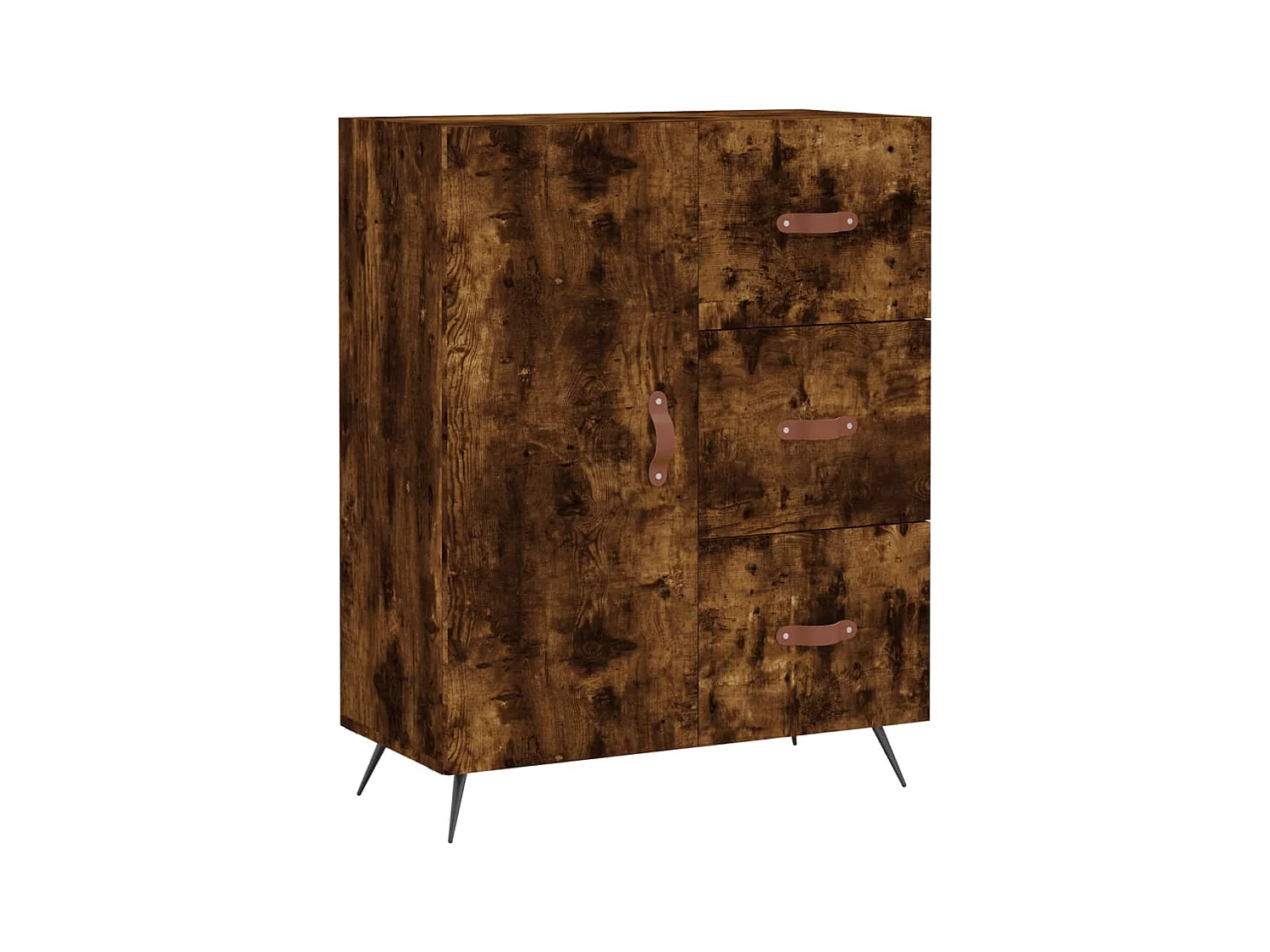 Buffet | Bahut | Meuble de rangement chêne fumé 69,5x34x90 cm bois d'ingénierie