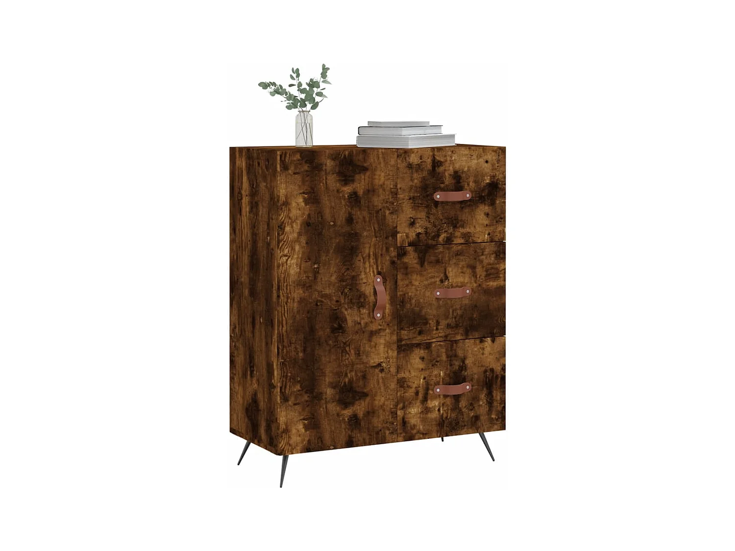 Buffet | Bahut | Meuble de rangement chêne fumé 69,5x34x90 cm bois d'ingénierie