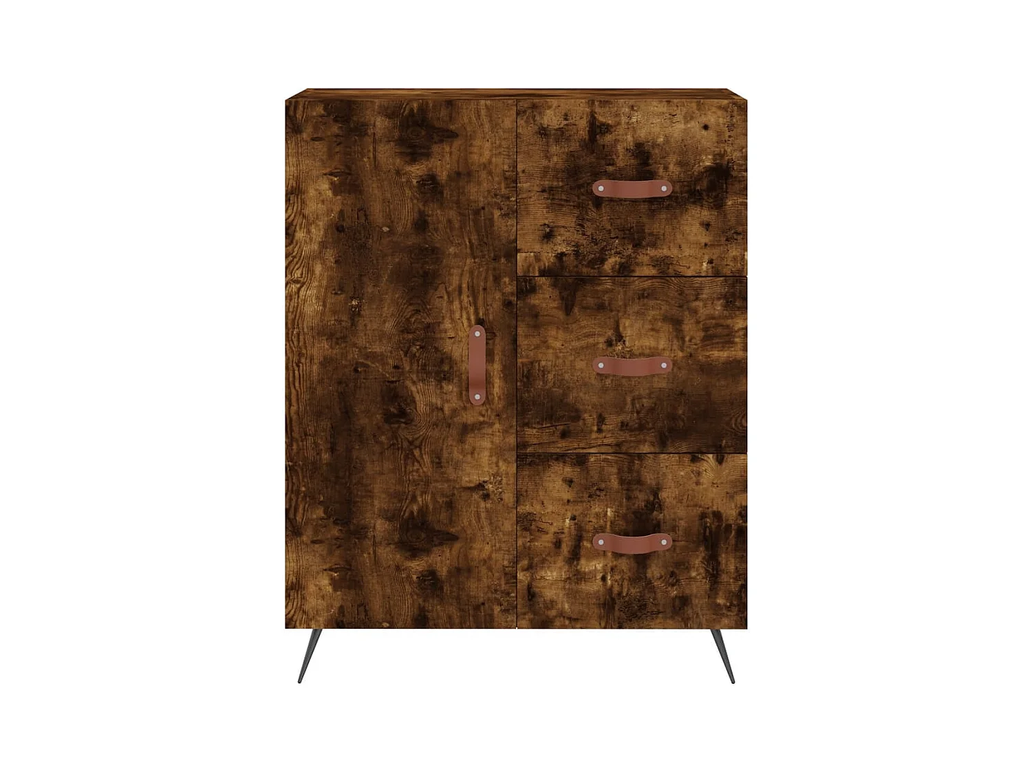 Buffet | Bahut | Meuble de rangement chêne fumé 69,5x34x90 cm bois d'ingénierie