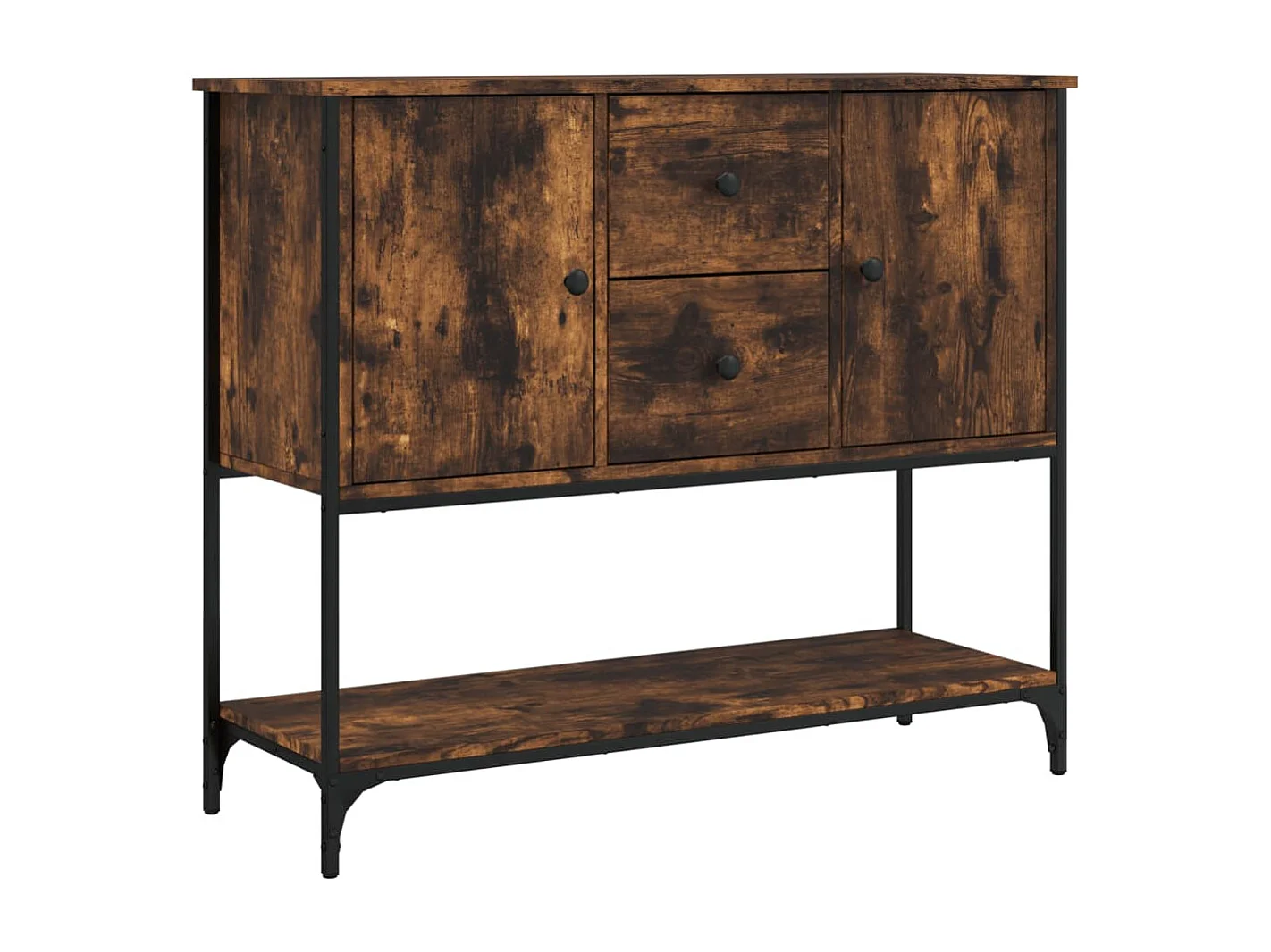 Buffet | Bahut | Meuble de rangement chêne fumé 100x36x85 cm bois d'ingénierie