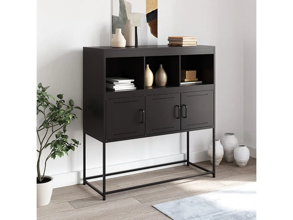Credenza | Buffet | Armadio Nera 100,5x39x107 cm in Acciaio