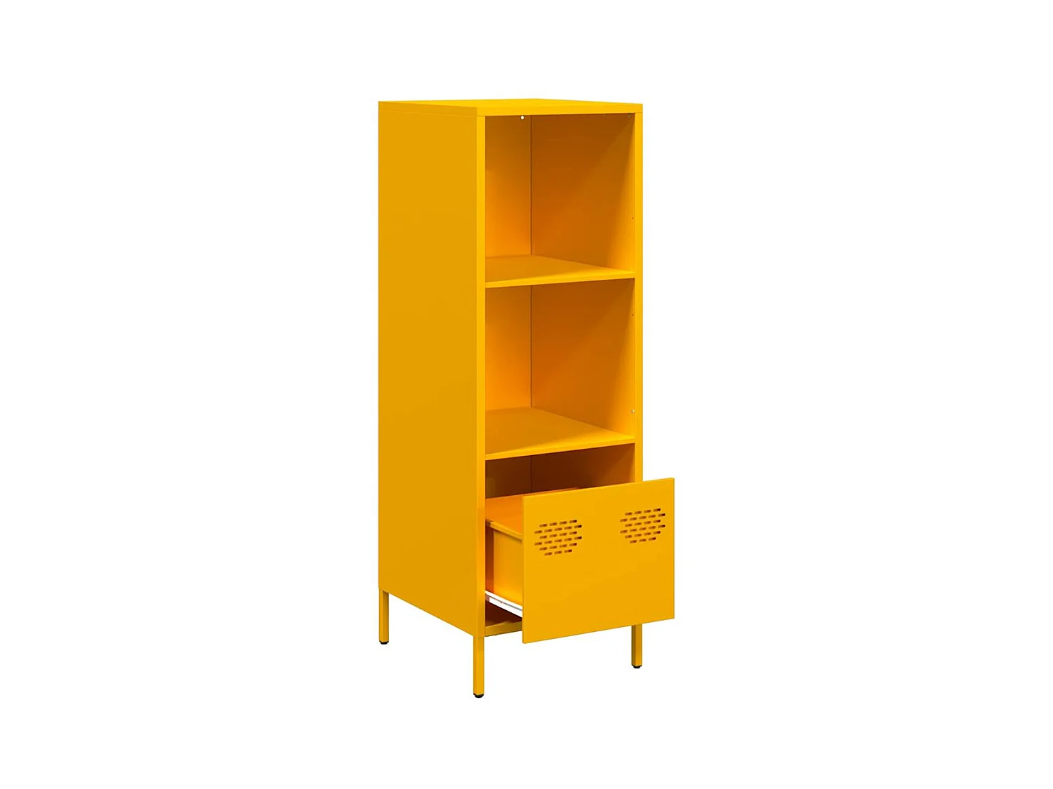 Buffet | Commode à tiroir | Meuble de rangement haut jaune moutarde 35x39x103,5 cm acier