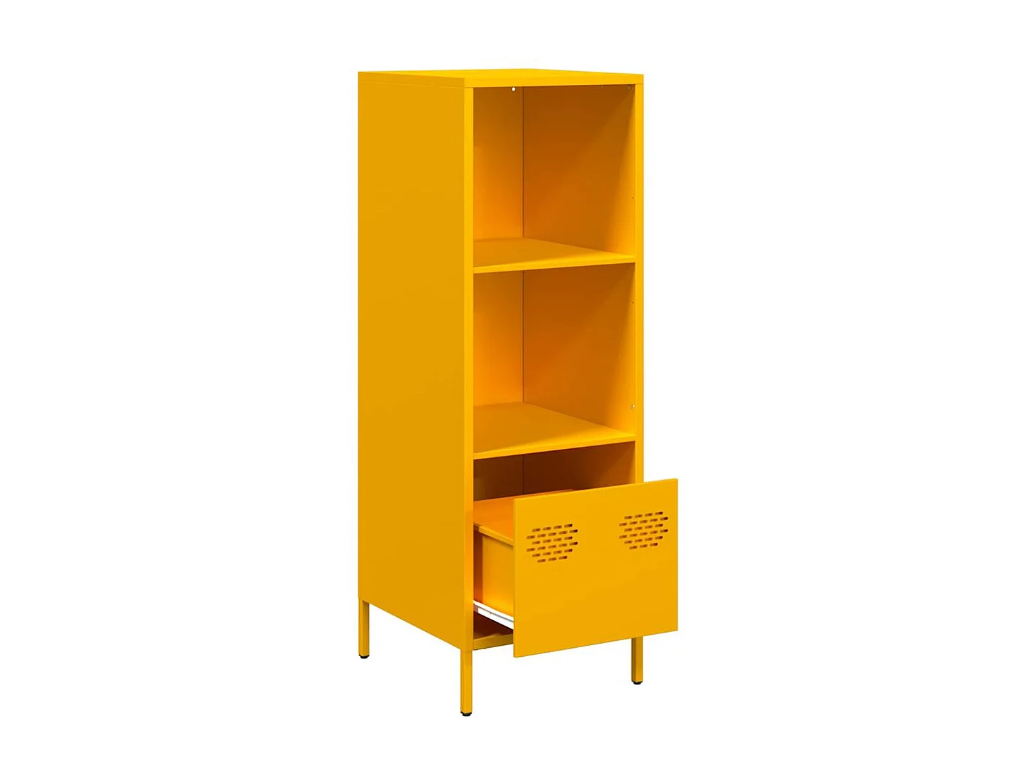 Credenza | Buffet | Armadio Giallo Senape 35x39x103,5 cm in Acciaio