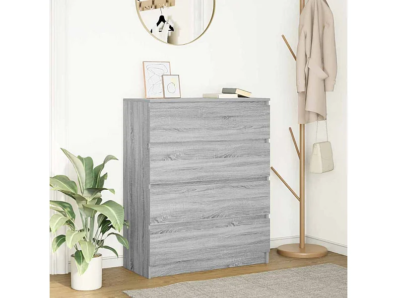 Credenza | Buffet | Armadio Grigio Sonoma 80x35x99 cm in Legno Multistrato