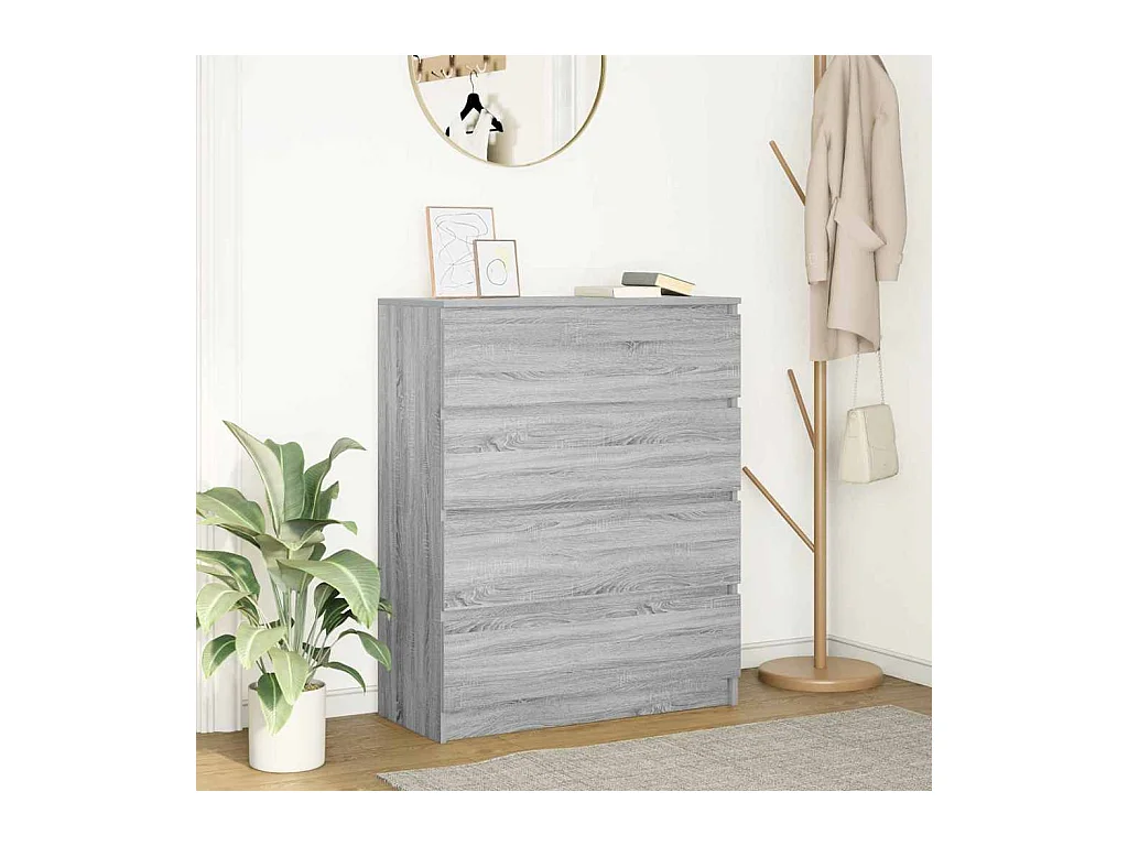 Credenza | Buffet | Armadio Grigio Sonoma 80x35x99 cm in Legno Multistrato