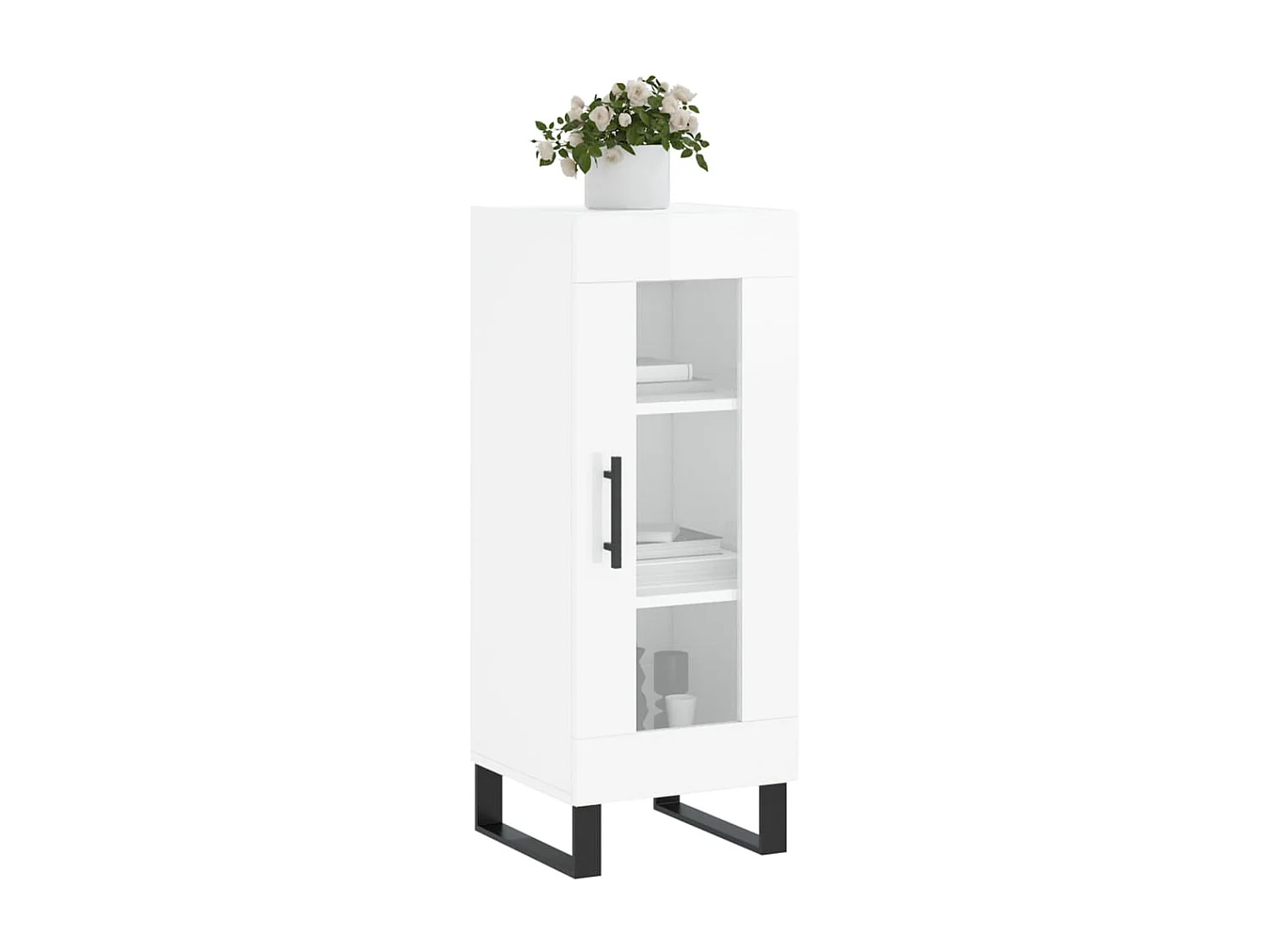 Buffet | Bahut | Meuble de rangement Blanc brillant 34,5x34x90 cm Bois d'ingénierie