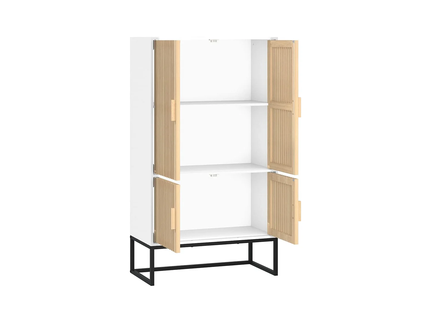 Buffet | Bahut | Meuble de rangement haut blanc 70x35x125 cm bois d'ingénierie