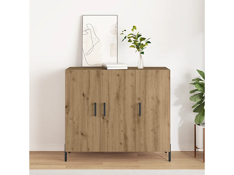 Buffet | Bahut | Meuble de rangement Artisan Chêne 90x34x80 cm en bois d'ingénierie