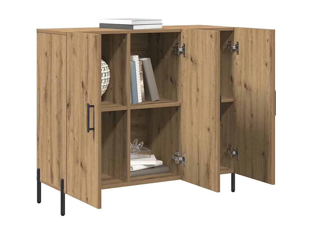 Credenza | Buffet | Armadio Artisan in Rovere 90x34x80 cm Legno Ingenerizzato