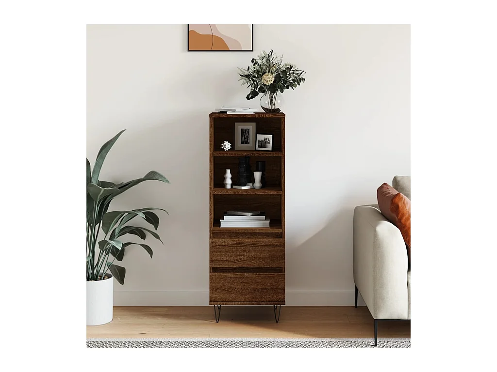 Credenza | Buffet | Armadio Rovere Marrone 40x36x110 cm in Legno Multistrato
