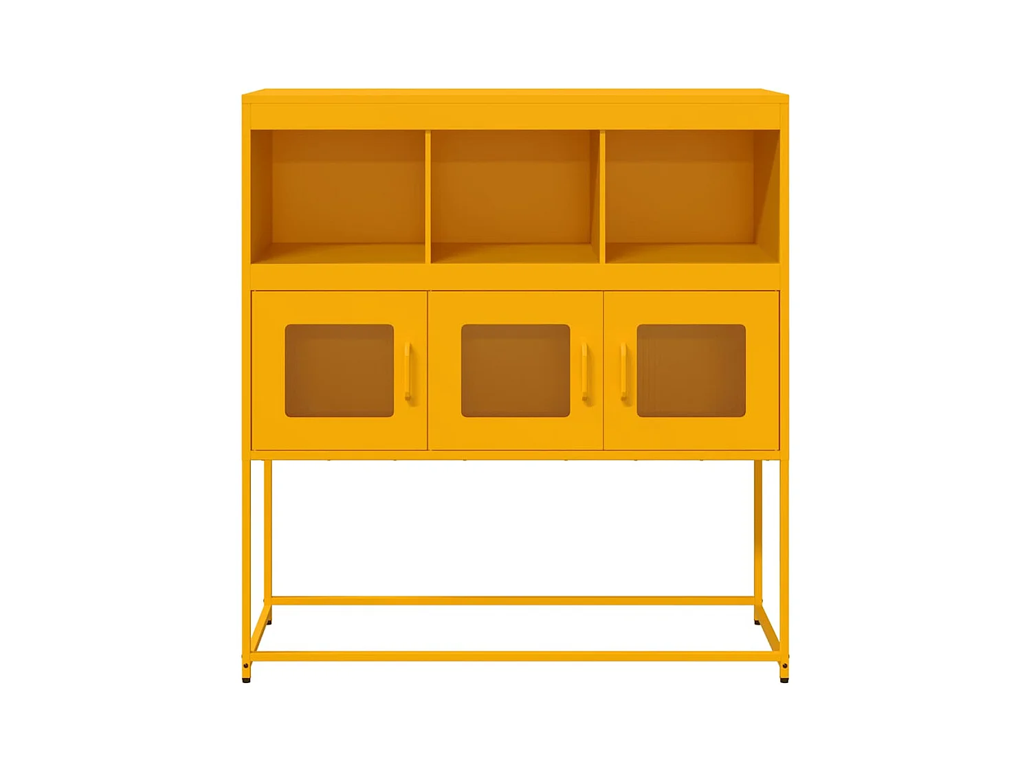 Buffet | Bahut | Meuble de rangement jaune moutarde 100,5x39x107 cm acier laminé à froid