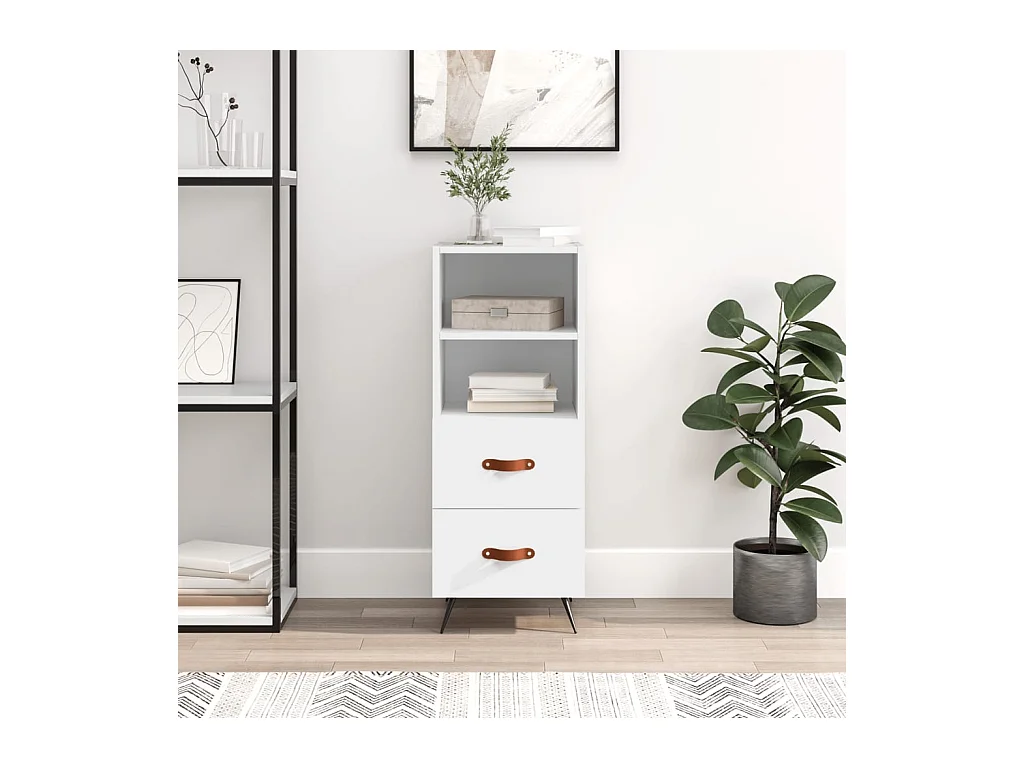 Buffet | Bahut | Meuble de rangement blanc 34,5x34x90 cm bois d'ingénierie