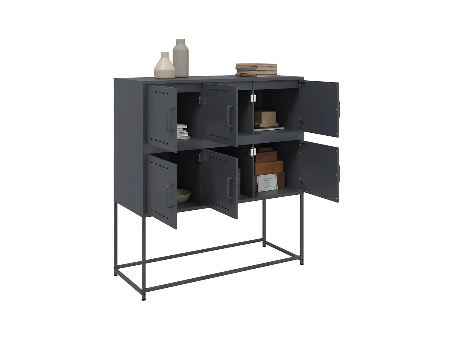 Buffet | Bahut | Meuble de rangement anthracite 100,5x39x107 cm acier
