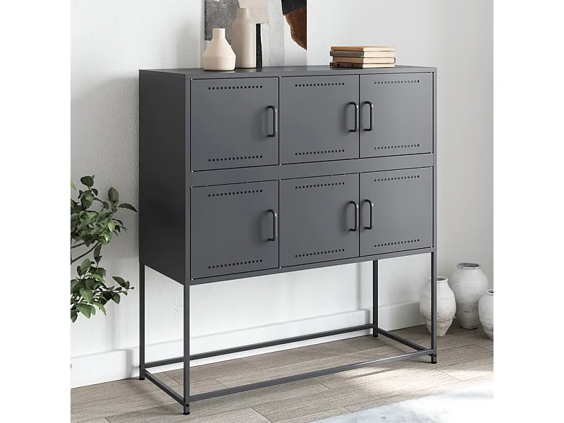 Buffet | Bahut | Meuble de rangement anthracite 100,5x39x107 cm acier