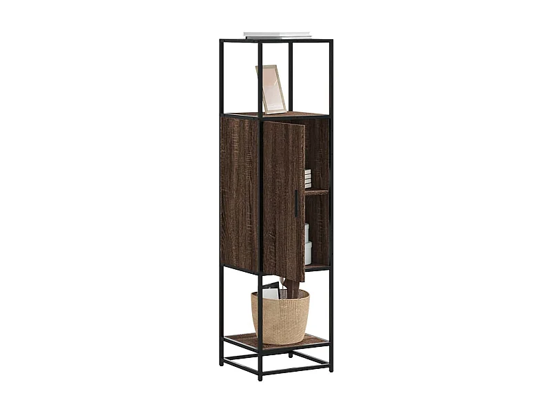 Buffet | Bahut | Meuble de rangement haut chêne marron 35,5x35x139 cm bois d'ingénierie métal