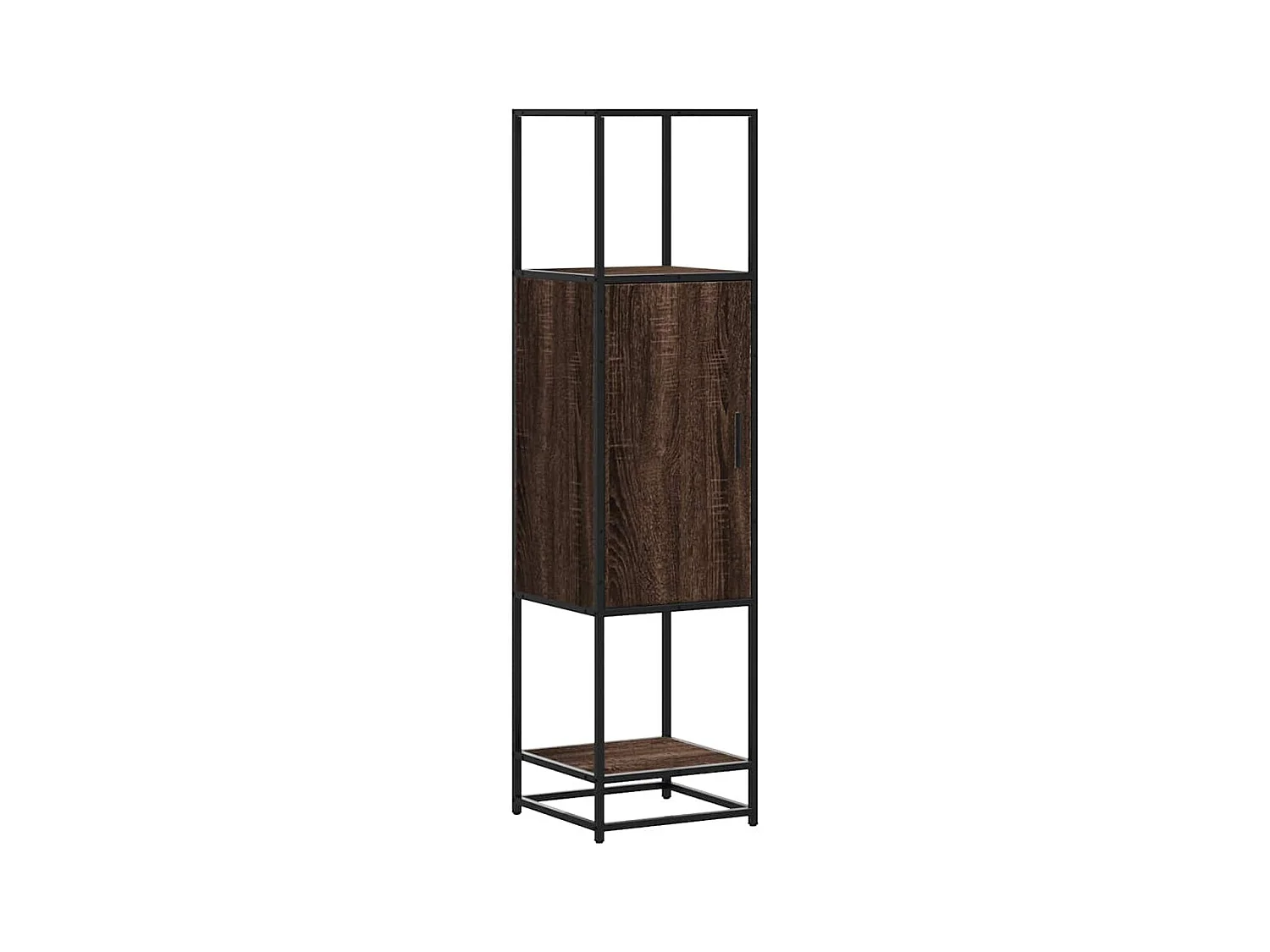 Buffet | Bahut | Meuble de rangement haut chêne marron 35,5x35x139 cm bois d'ingénierie métal