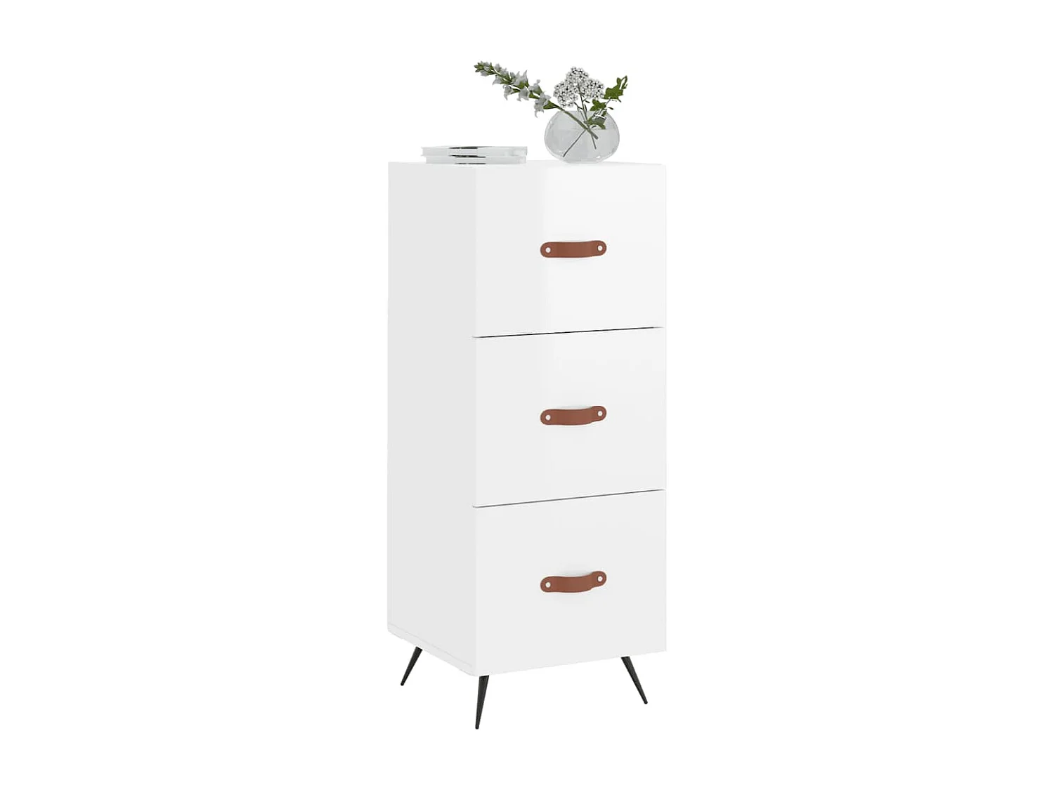 Buffet | Bahut | Meuble de rangement Blanc brillant 34,5x34x90 cm Bois d'ingénierie