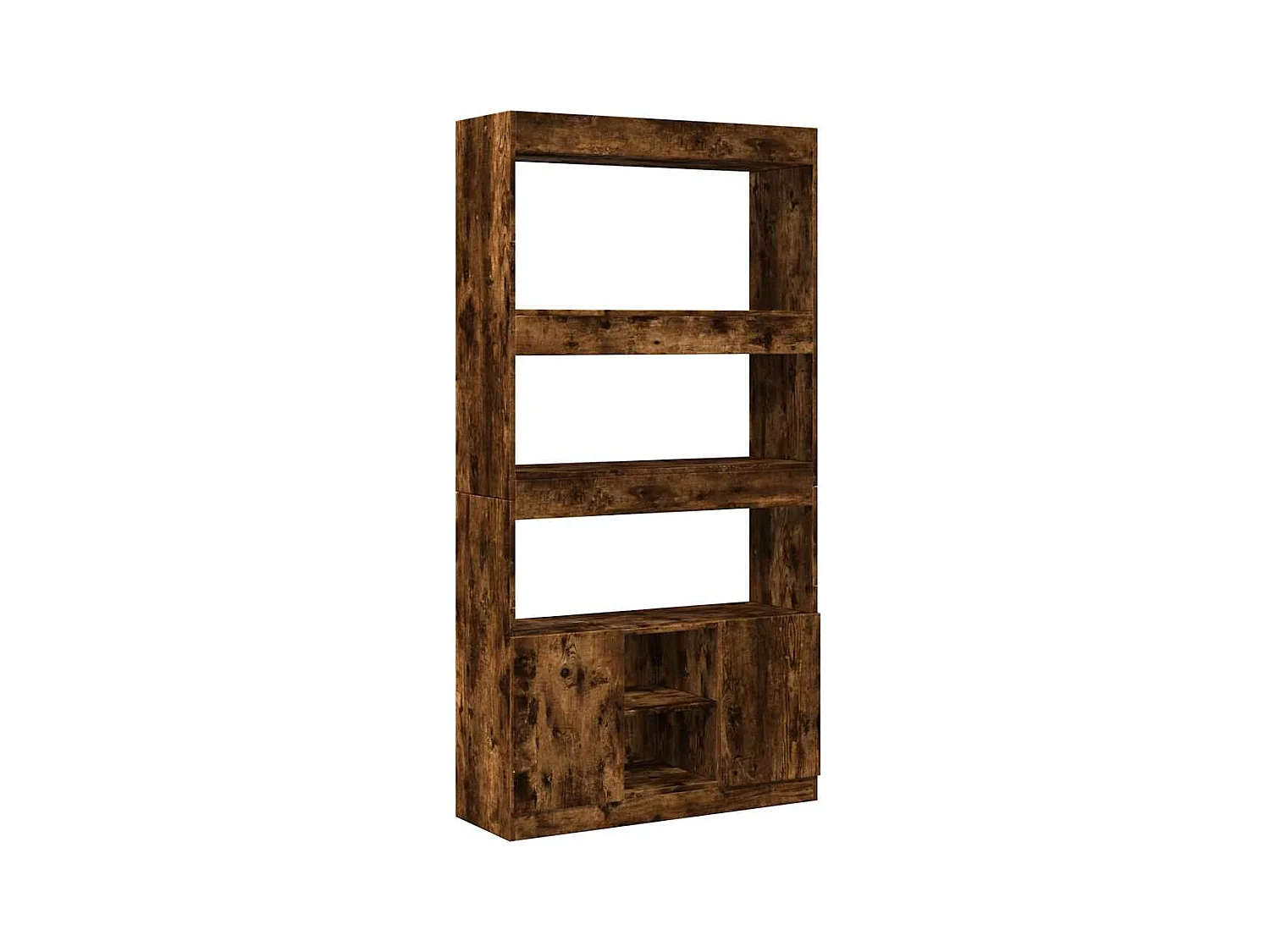 Buffet | Bahut | Meuble de rangement haut chêne fumé 92x33x180 cm bois d'ingénierie