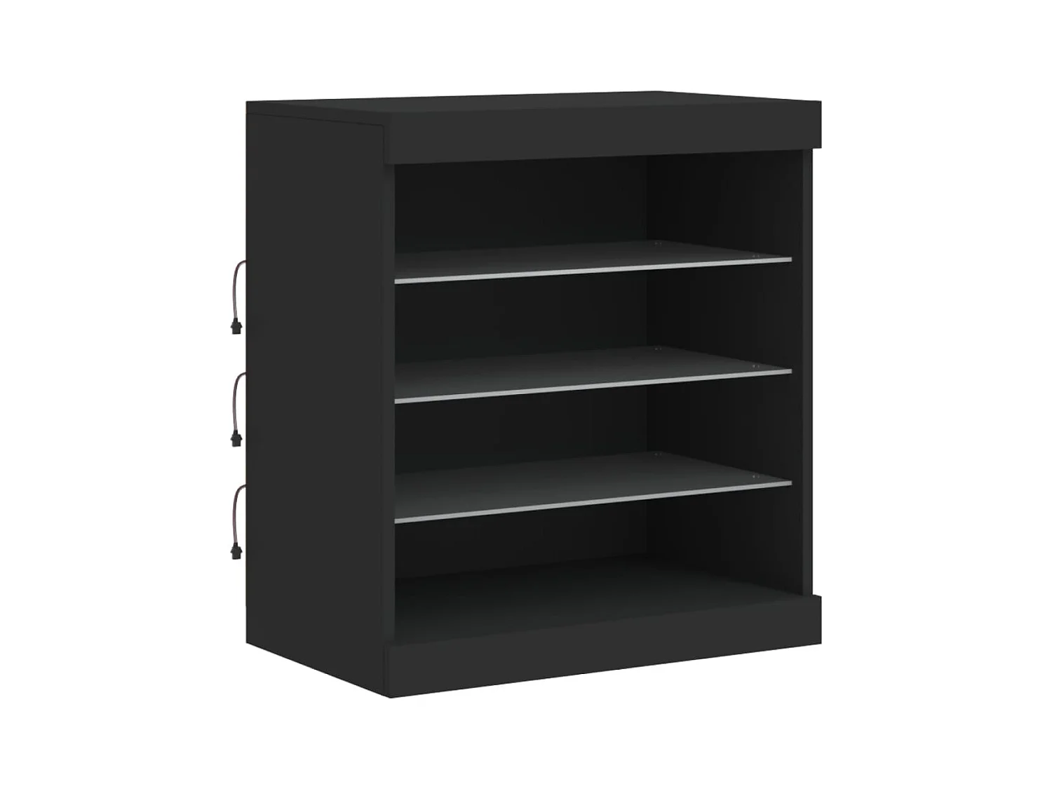 Buffet | Bahut | Meuble de rangement avec lumières LED noir 60,5x37x67 cm