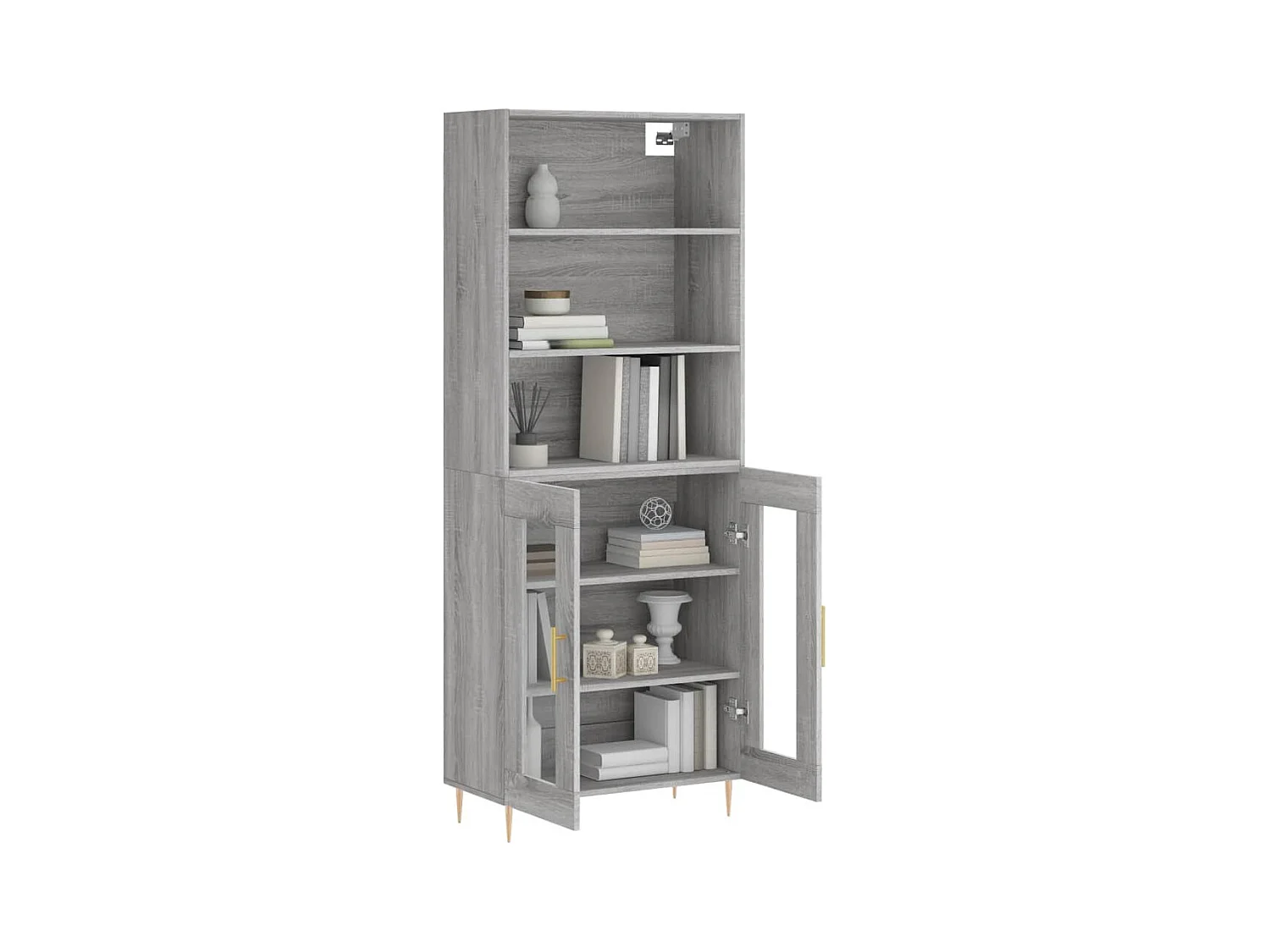 Buffet | Bahut | Meuble de rangement haut Sonoma gris 69,5x34x180 cm Bois d'ingénierie