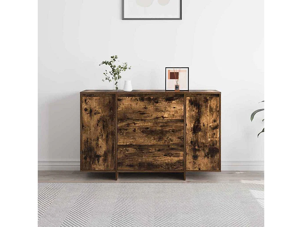 Buffet | Bahut | Meuble de rangement Chêne Fumé 120x41x75 cm Bois d'Ingénierie