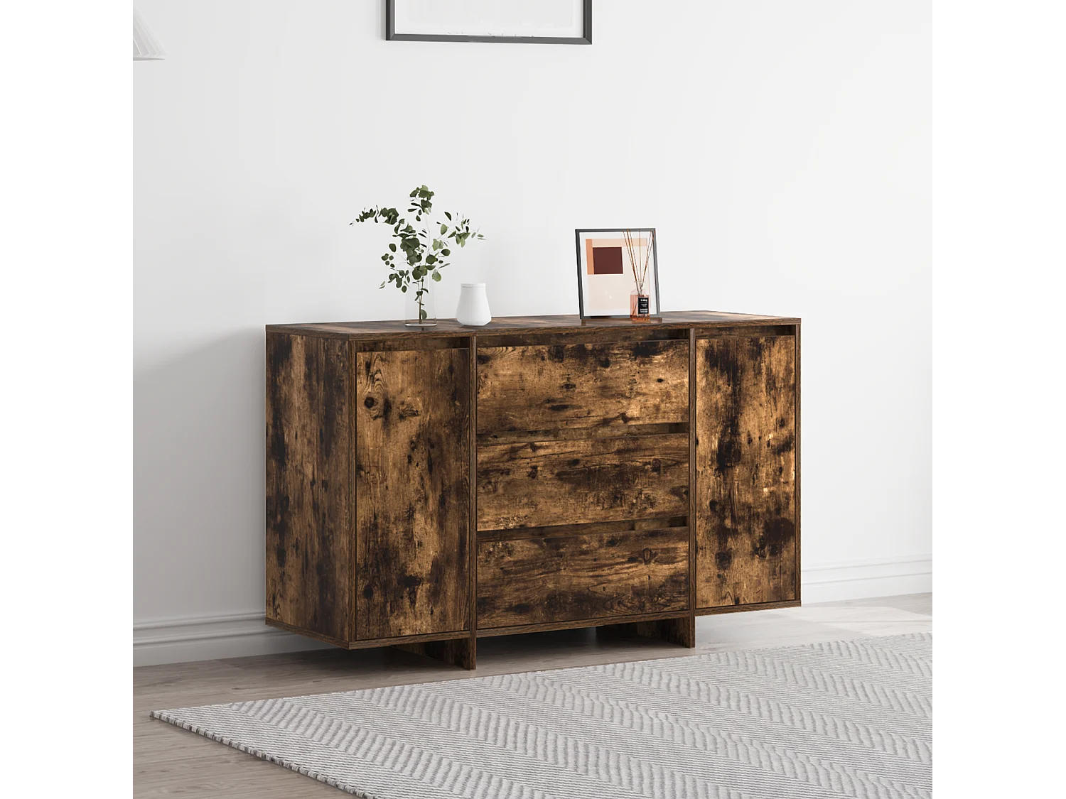 Buffet | Bahut | Meuble de rangement Chêne Fumé 120x41x75 cm Bois d'Ingénierie