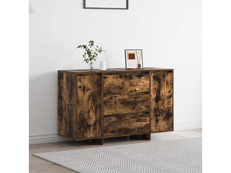 Buffet | Bahut | Meuble de rangement Chêne Fumé 120x41x75 cm Bois d'Ingénierie
