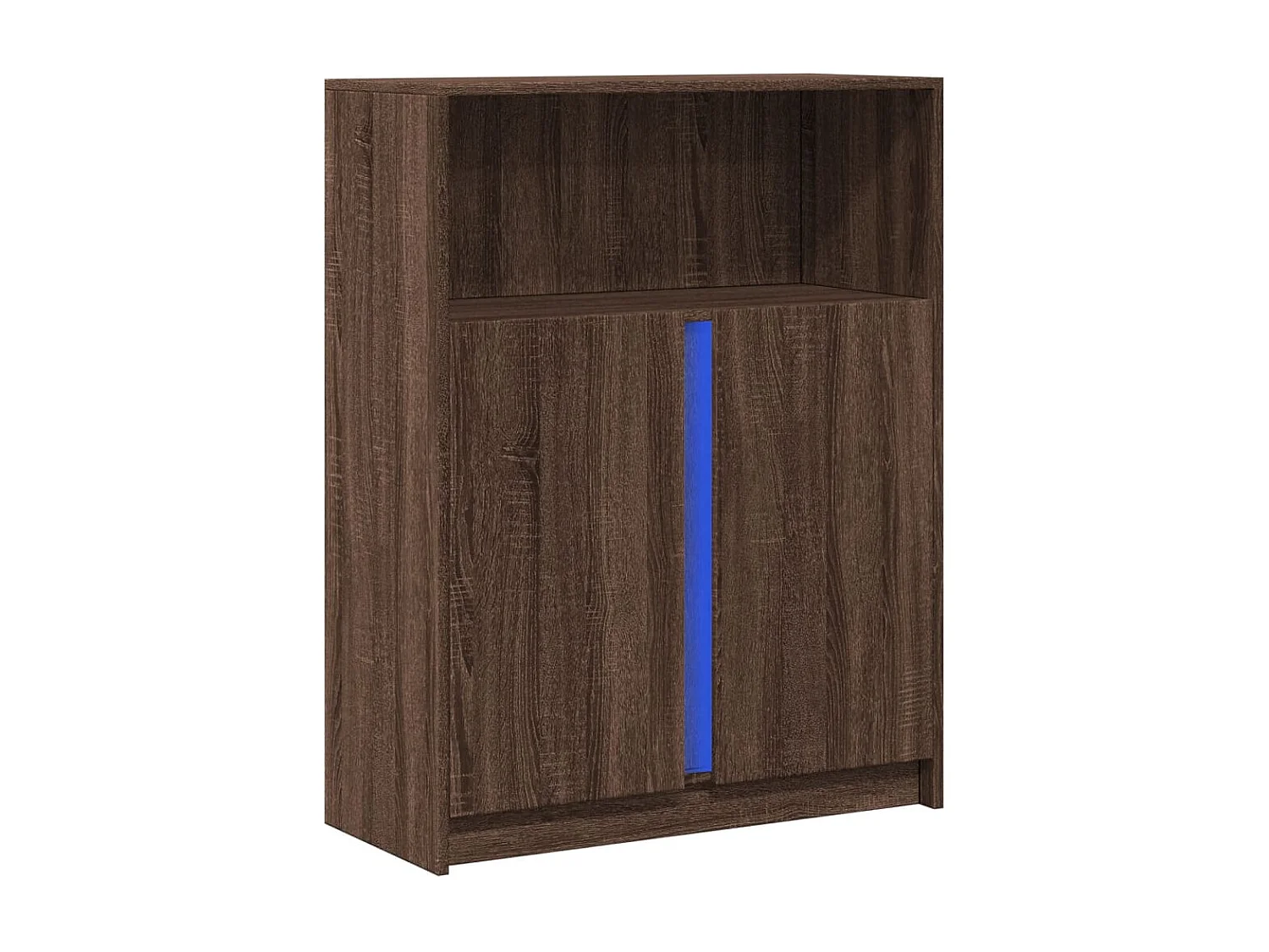 Buffet | Bahut | Meuble de rangement avec LED chêne marron 77x34x100 cm bois d'ingénierie
