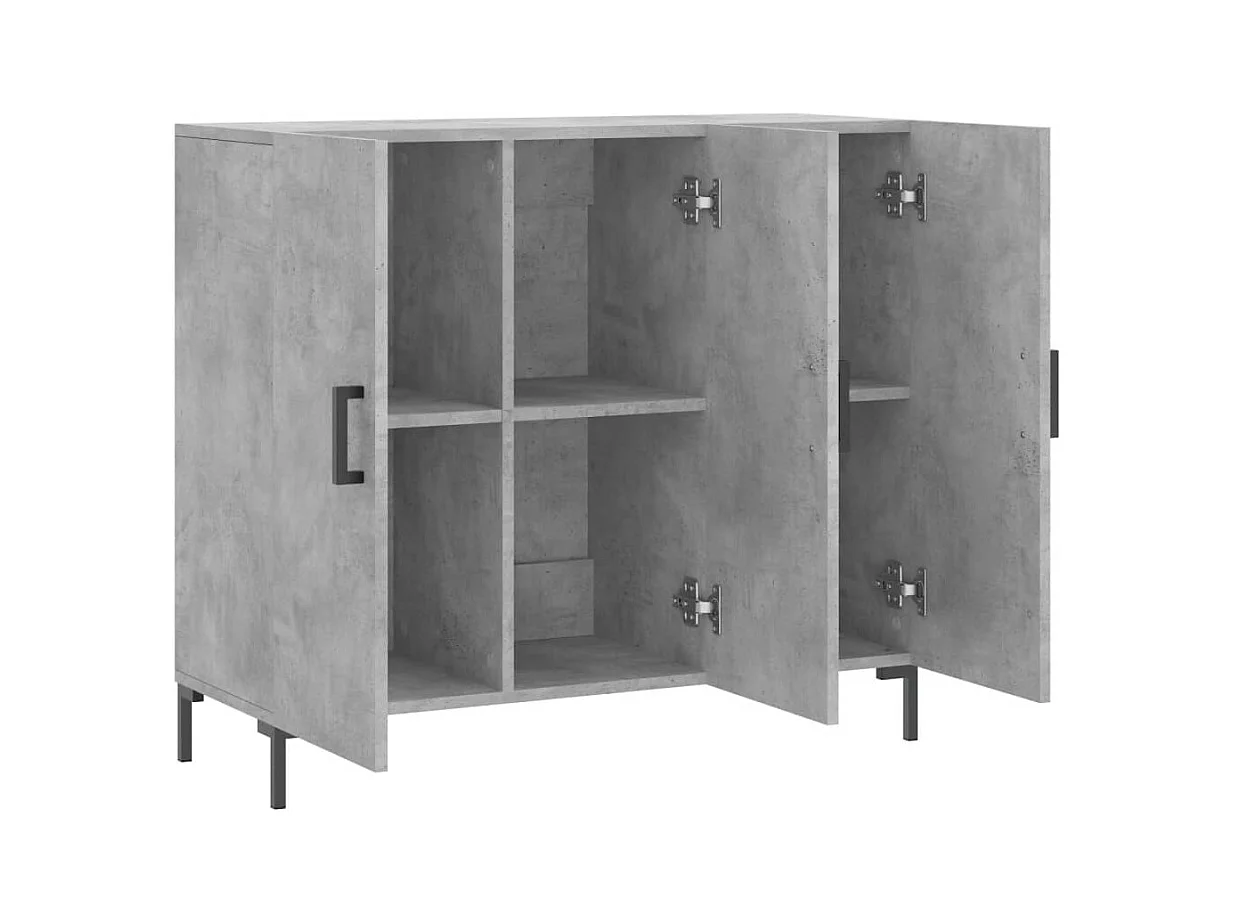Credenza | Buffet | Armadio Grigio Cemento 90x34x80 cm in Legno Multistrato