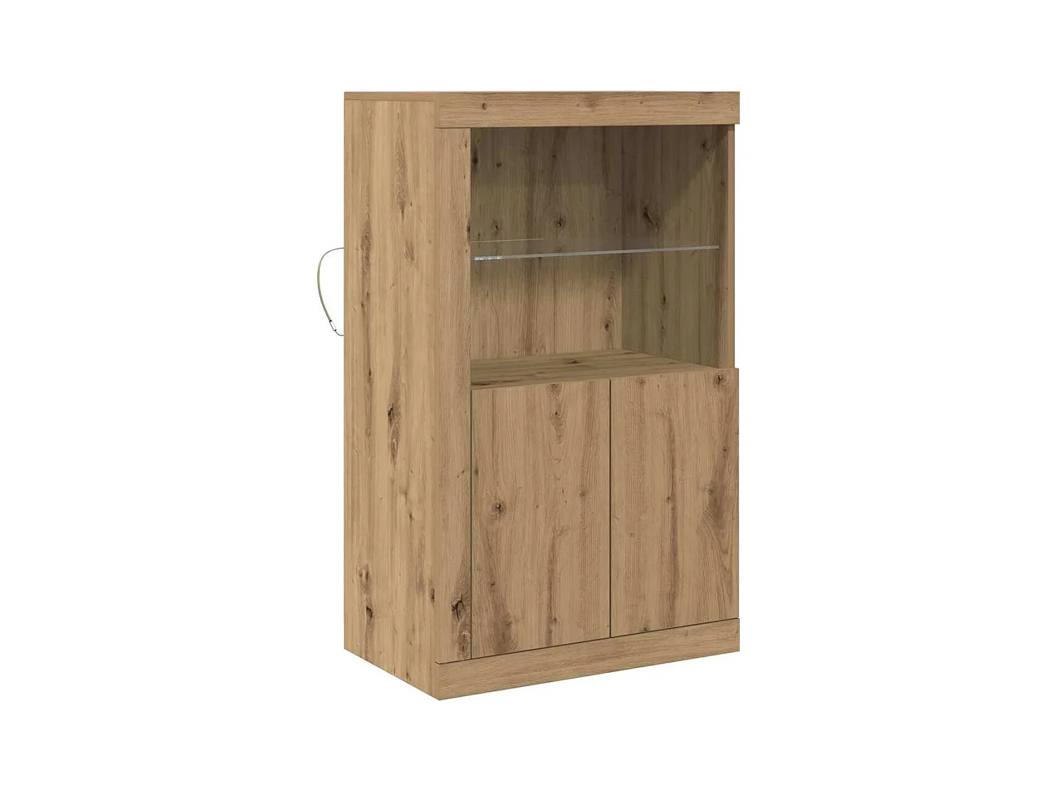 Buffet | Bahut | Meuble de rangement avec lumières LED Chêne artisan 60,5x37x100 cm