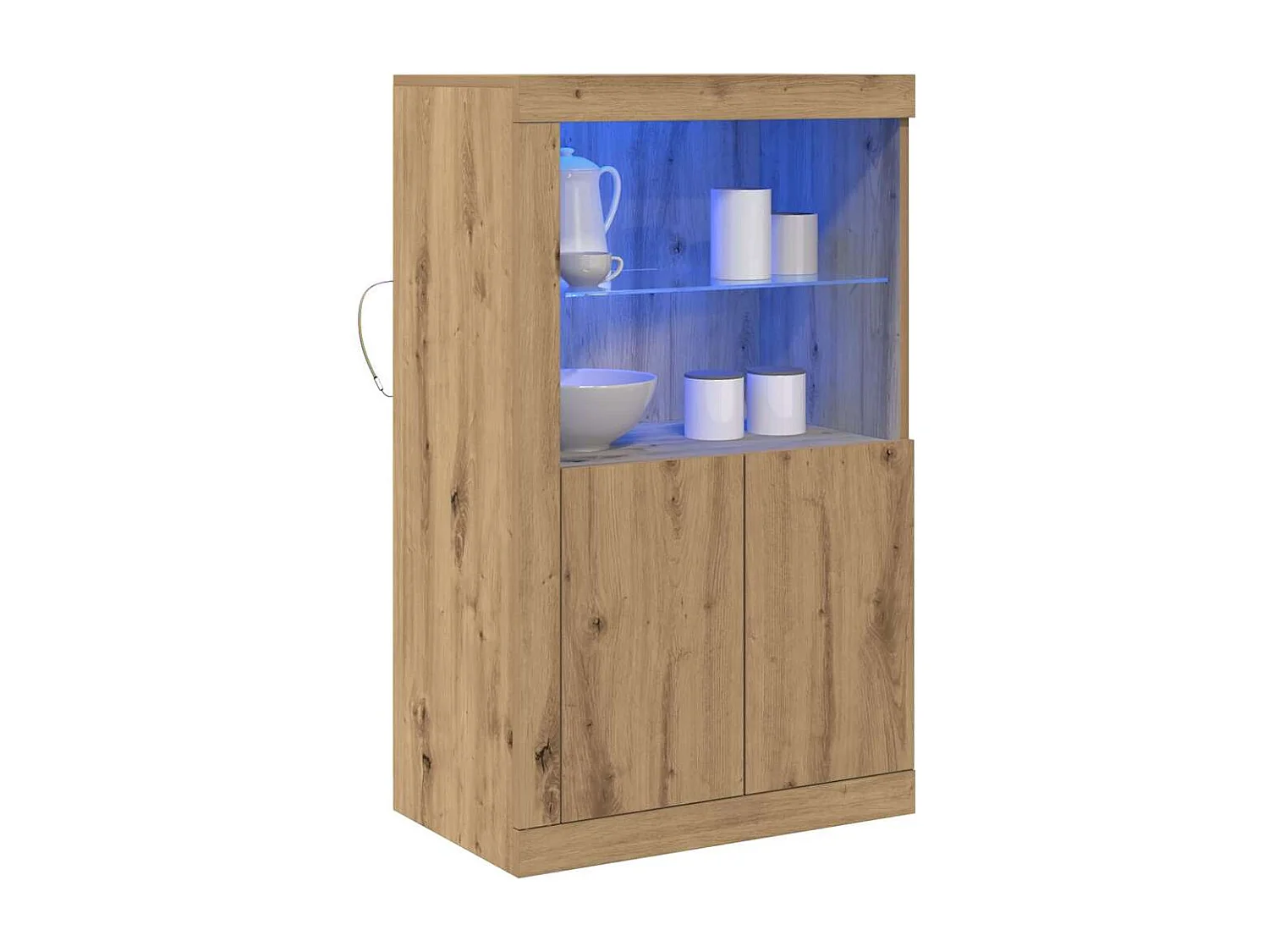 Buffet | Bahut | Meuble de rangement avec lumières LED Chêne artisan 60,5x37x100 cm