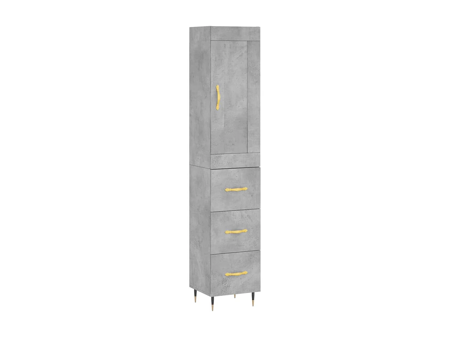 Credenza | Buffet | Armadio Grigio Cemento 34,5x34x180 cm in Legno Multistrato