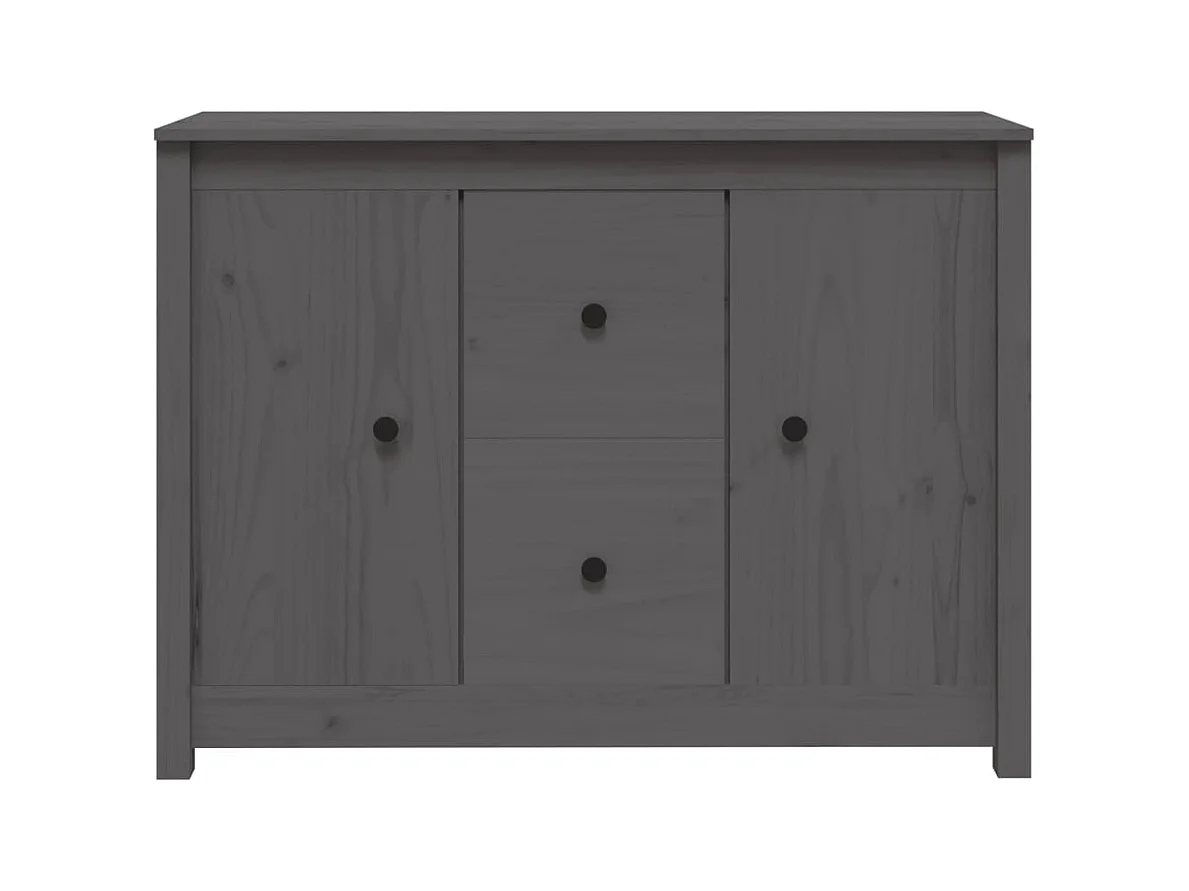 Credenza | Buffet | Armadio Grigia 100x35x74 cm in Legno Massello di Pino