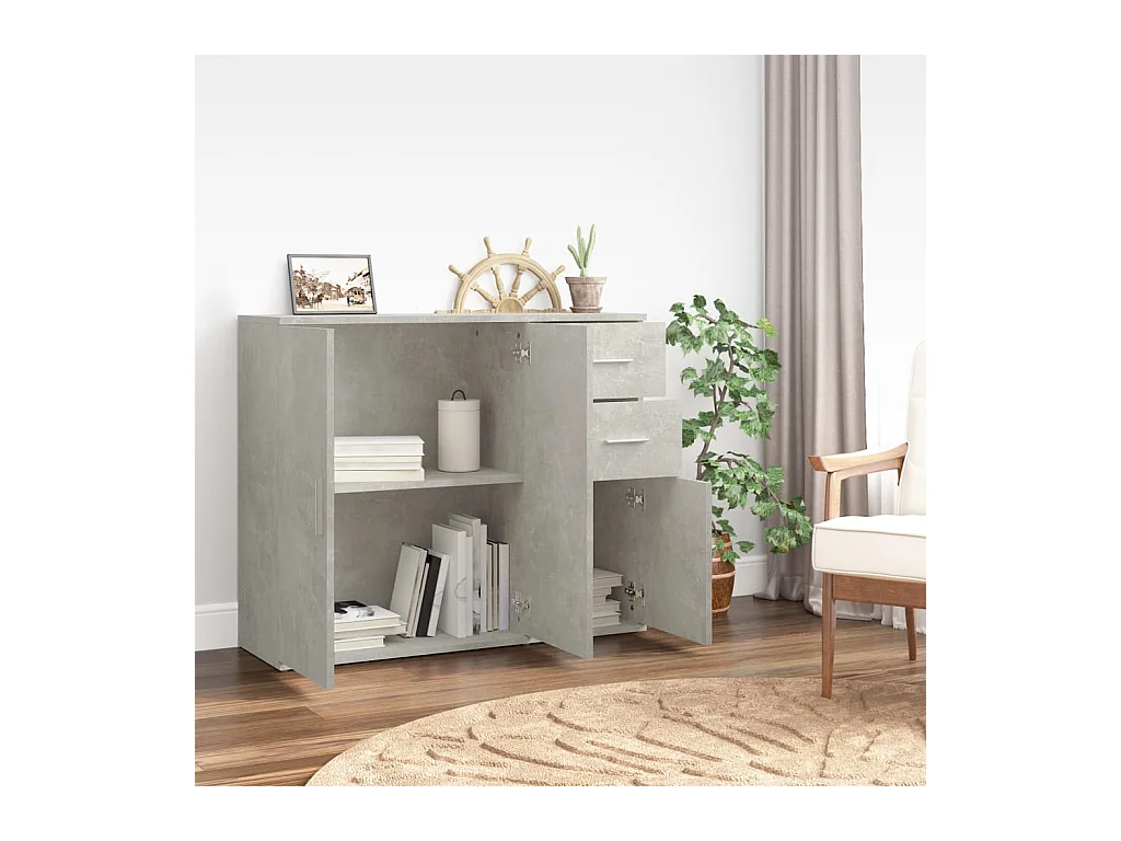 Buffet | Bahut | Meuble de rangement Gris béton 91x29,5x75 cm Bois d'ingénierie
